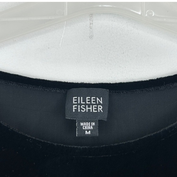 Eileen Fisher Velvet Silk Blend Maxi Dress Deep Blue/Black Medium - Picture 3 of 5